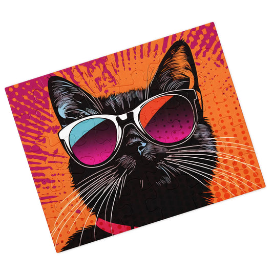 Shake Up Puzzle Time with This Pop-Art Cool Cat Jigsaw. SHOP Now at The Wishful Fish Kids