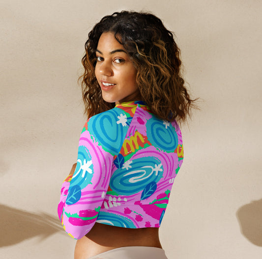 KALEIDO KLUB Long Sleeve Crop Top - Premium Crop Top from The Wishful Fish Kids - Just $37! Shop now at The Wishful Fish Kids