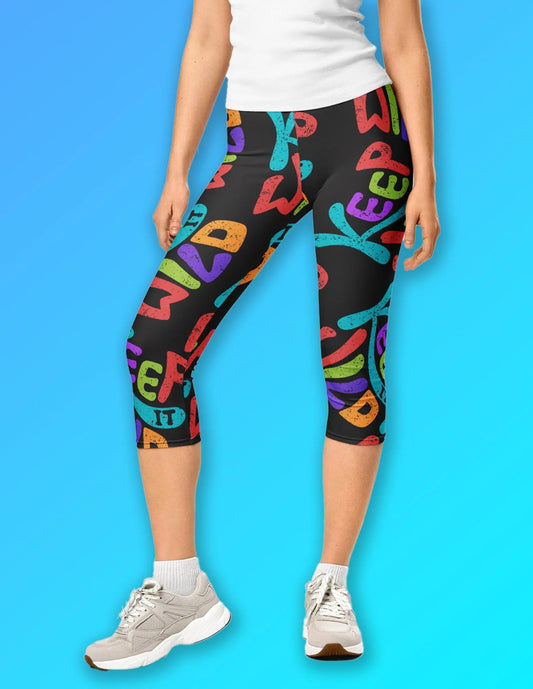 The KEEP IT WILD Capri Leggings are made for movement with major personality. SHOP Now at The Wishful Fish KIDS