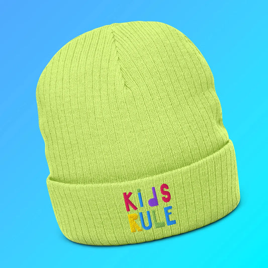 Top off your look with the KIDS RULE Beanie Hat! SHOP Now at The Wishful Fish KIDS