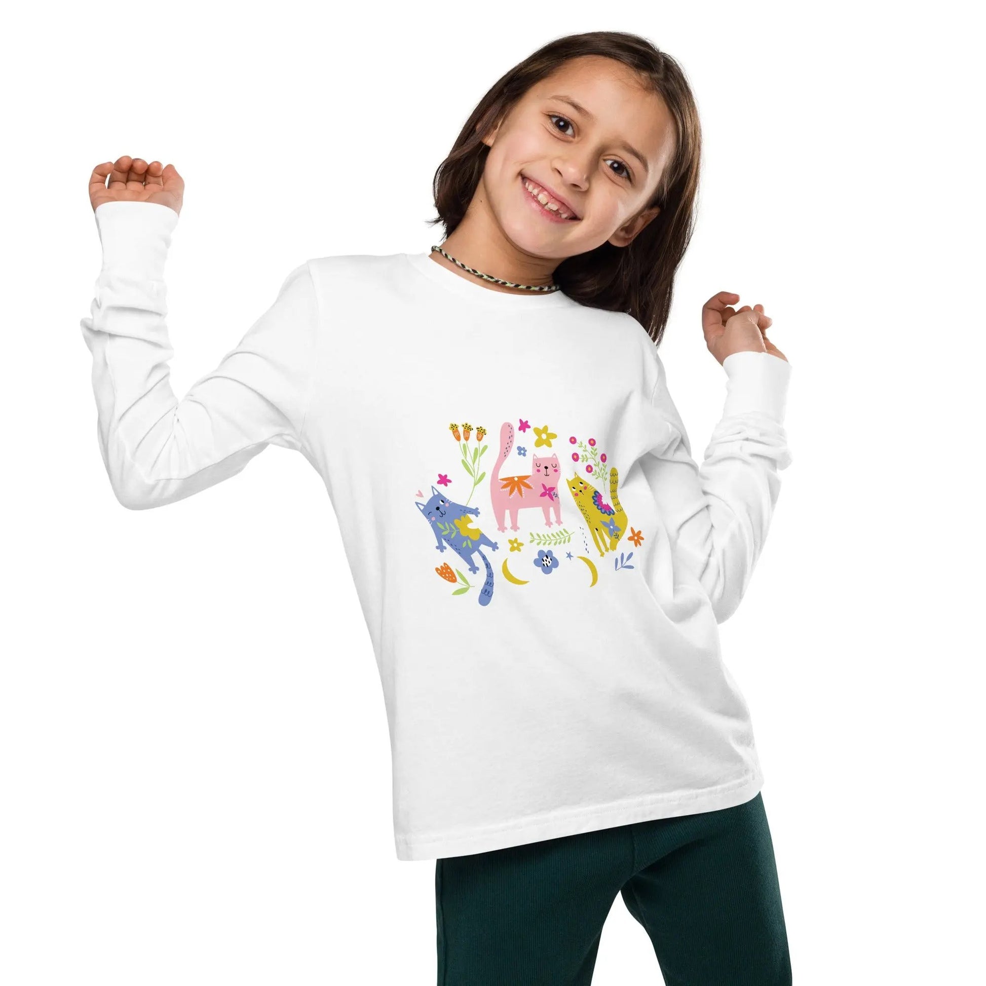 A fun gift with a cute kitty print – perfect for colorful kids wear. SHOP Now at The Wishful Fish Kids