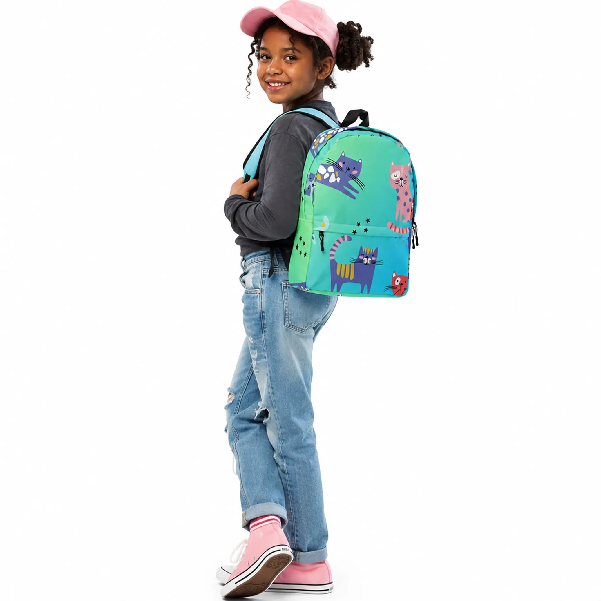 Kids Laptop Backpack — Cute Kitties Colorful Backpack for School & Everyday Fun The Wishful Fish Kids