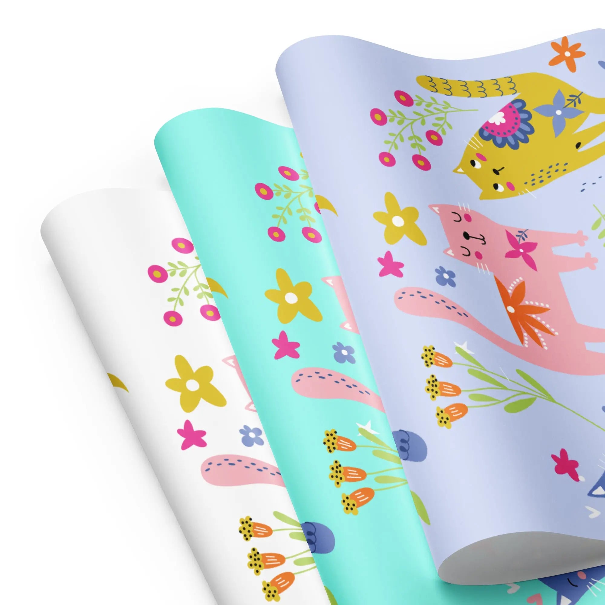Kids Wrapping Paper Cool Cat Crew — Wrap the Purrfect Gift The Wishful Fish Kids