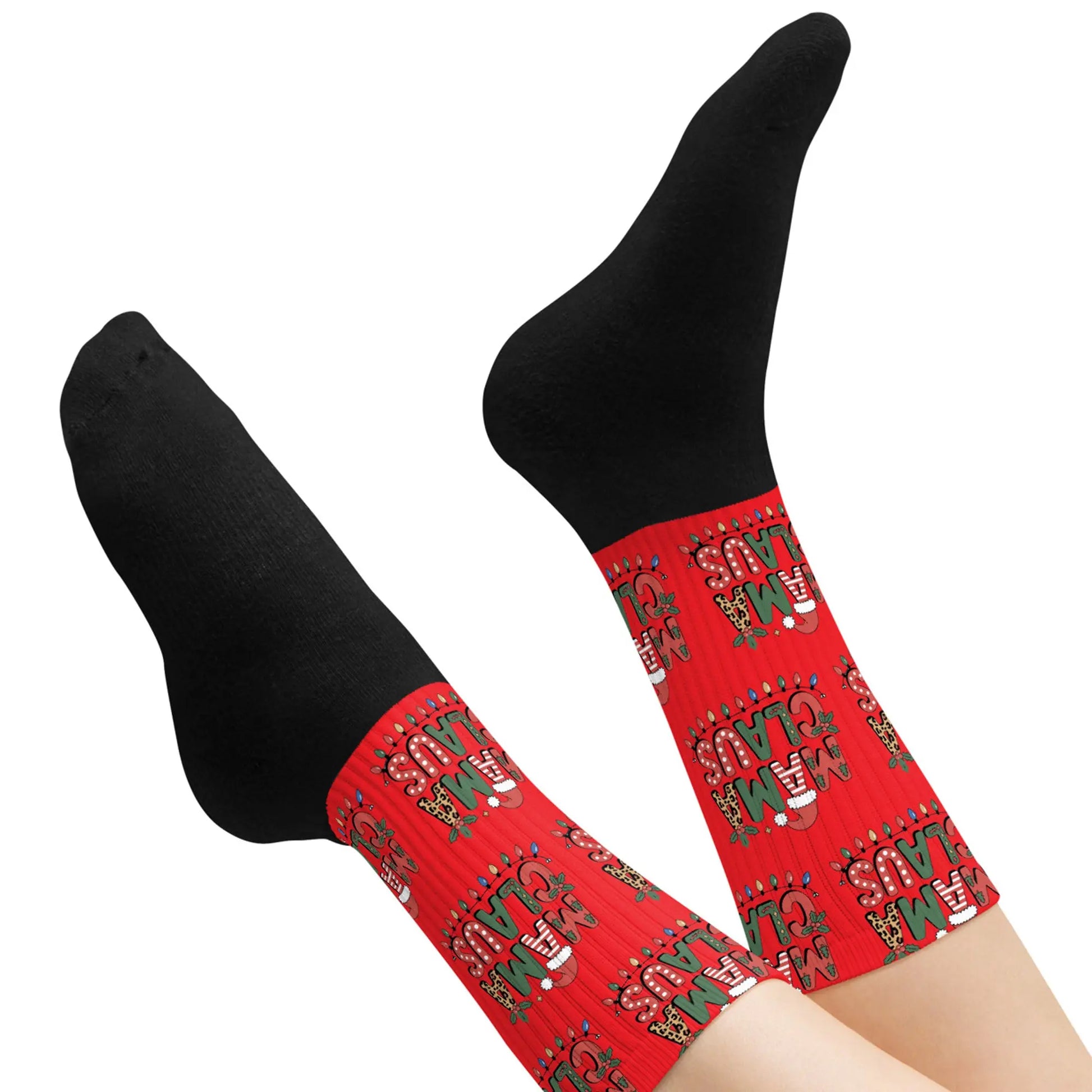 MAMA CLAUS CHRISTMAS Socks — Featuring a playful design that honors moms everywhere. SHOP Now at The Wishful Fish KIDS