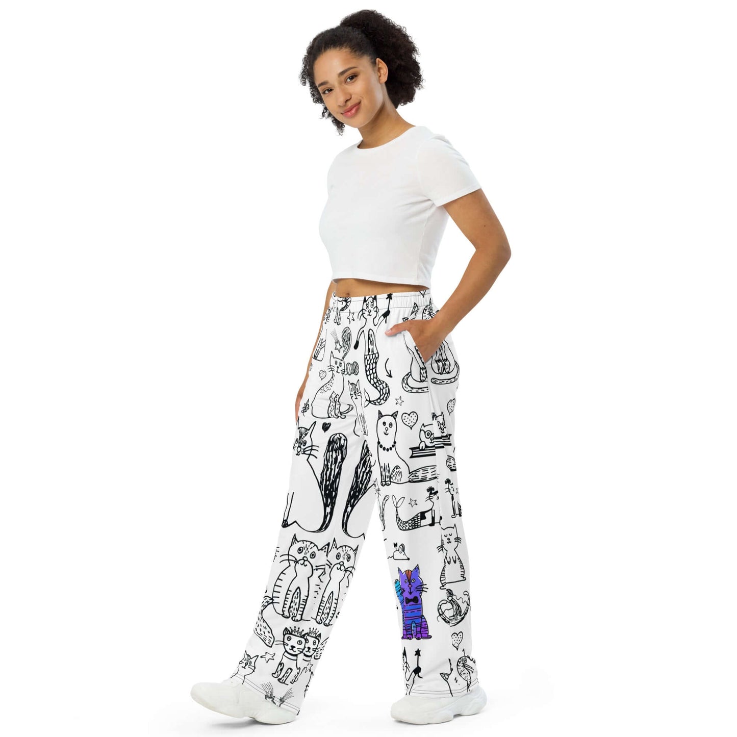 MEOW Unisex Wide Leg Pants - Premium Wide Leg Pants from The Wishful Fish Kids - Just $40! Shop now at The Wishful Fish Kids