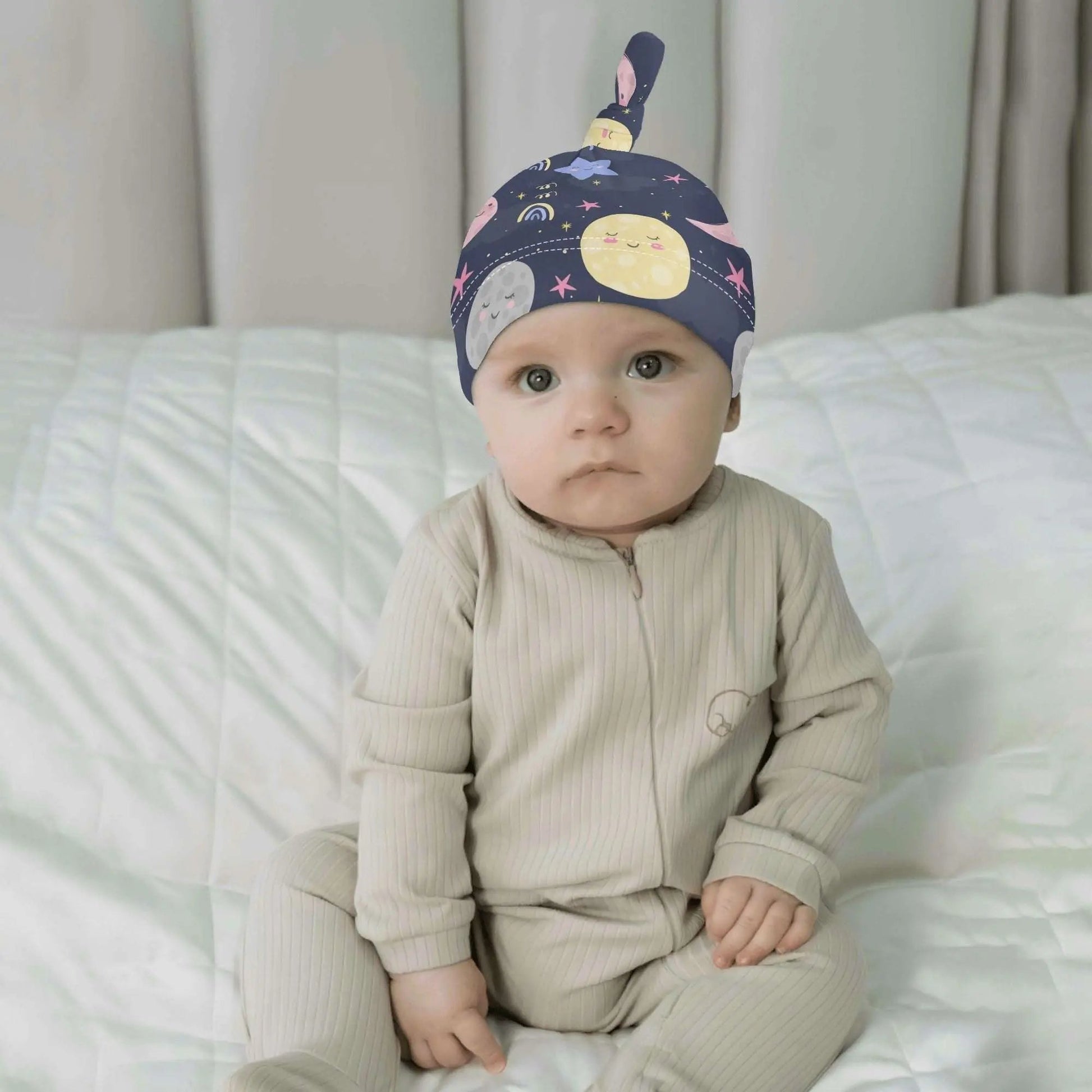 The MOON and STARS Baby Beanie Hat make awesome gifts for a new baby with its celestial charm. Perfect gift for first time mom. SHOP The Wishful Fish KIDS 