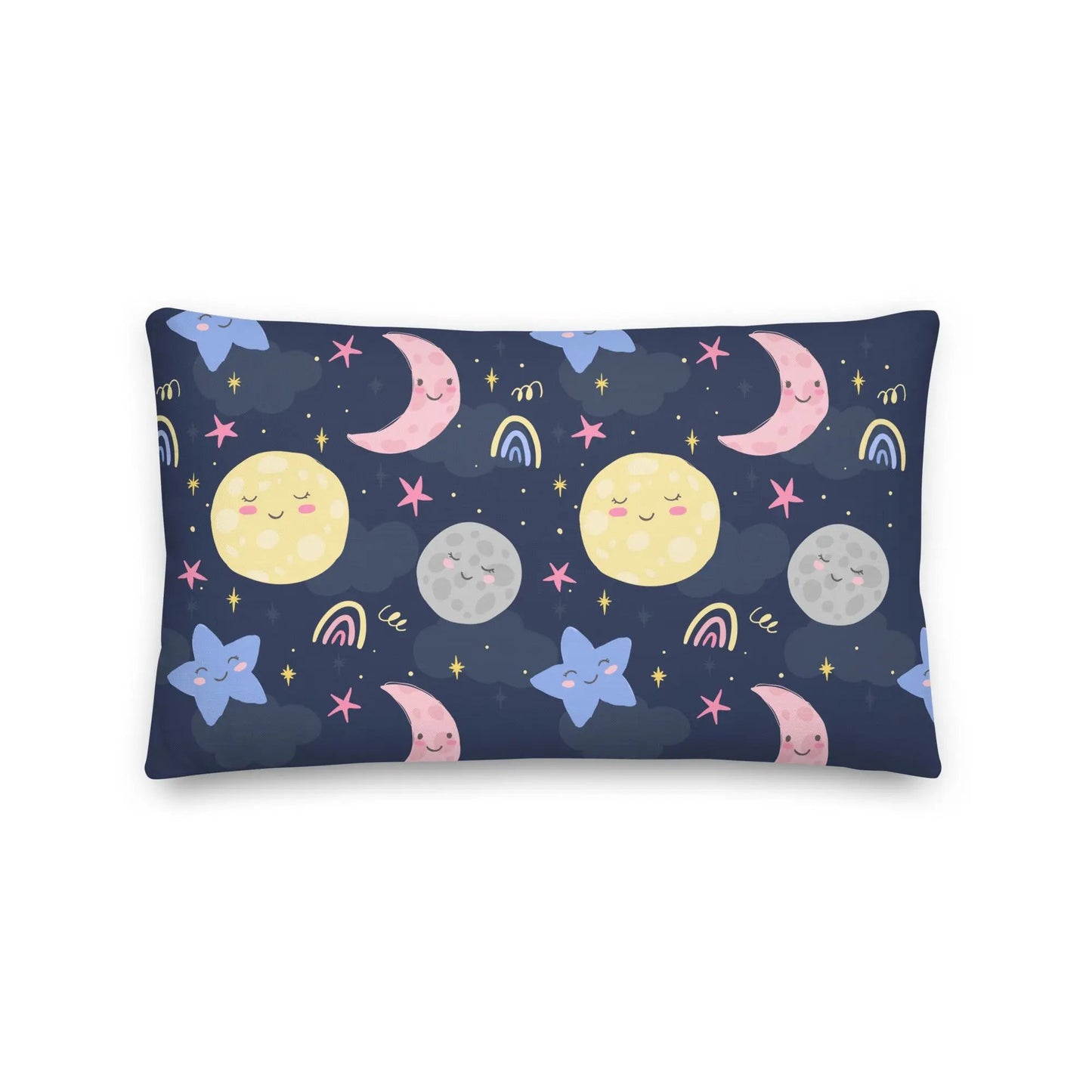 SHOP MOON & STARS Pillow at The Wishful Fish KIDS. Makes a wonderful baby gift. A delightful addition to your baby's nursery room decor with celestial charm.  