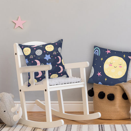 SHOP MOON & STARS Pillow at The Wishful Fish KIDS. Makes Great Baby Gifts. A delightful addition to your baby's nursery room decor with celestial charm.  