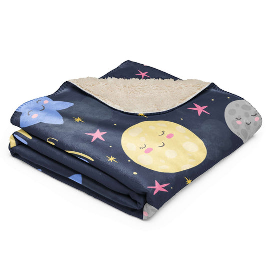 SHOP MOON & STARS Sherpa Baby Blanket at The Wishful Fish KIDS. An enchanting addition to your baby's nursery collection. Perfect gift for first time mom. 