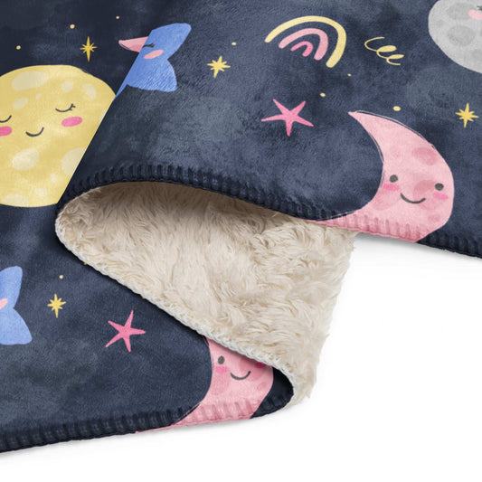 SHOP MOON & STARS Sherpa Baby Blanket at The Wishful Fish KIDS. An enchanting addition to your baby's nursery collection. Perfect gift for first time mom. 