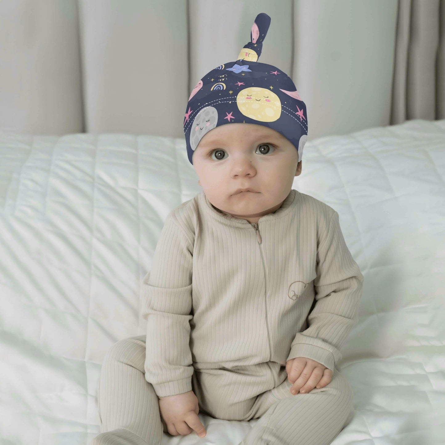 MOON and STARS Baby Beanie Hat - Premium Beanie from The Wishful Fish KIDS - Just $12! Shop now at The Wishful Fish Kids