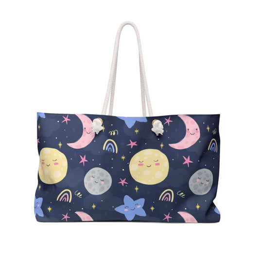 Introducing our oversized MOON & STARS Diaper Bag Tote! Fun gifts for new moms. It's a must-have for a new mom on the go! SHOP Now at The Wishful Fish KIDS