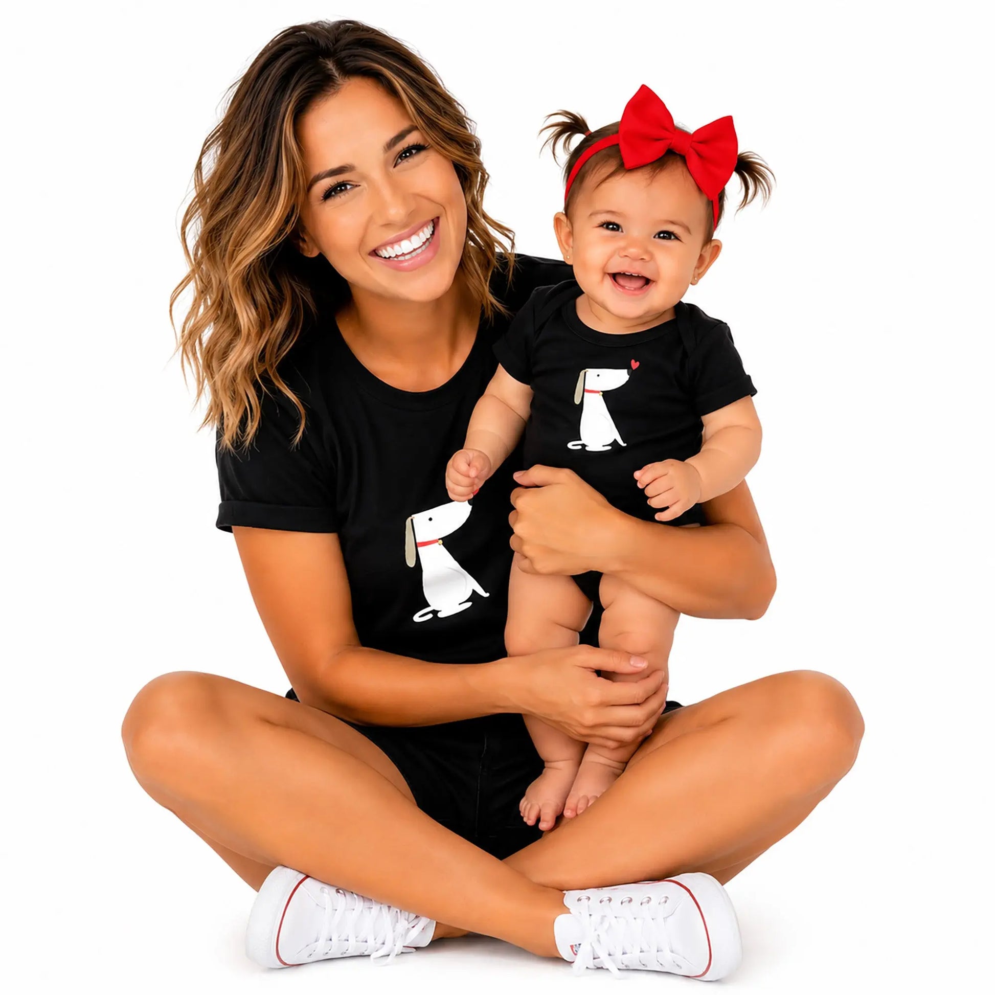 Mommy and Mini Me DOGGIE LOVE Mommy Tee — Matching Tees. SHOP Now at The Wishful Fish Kids