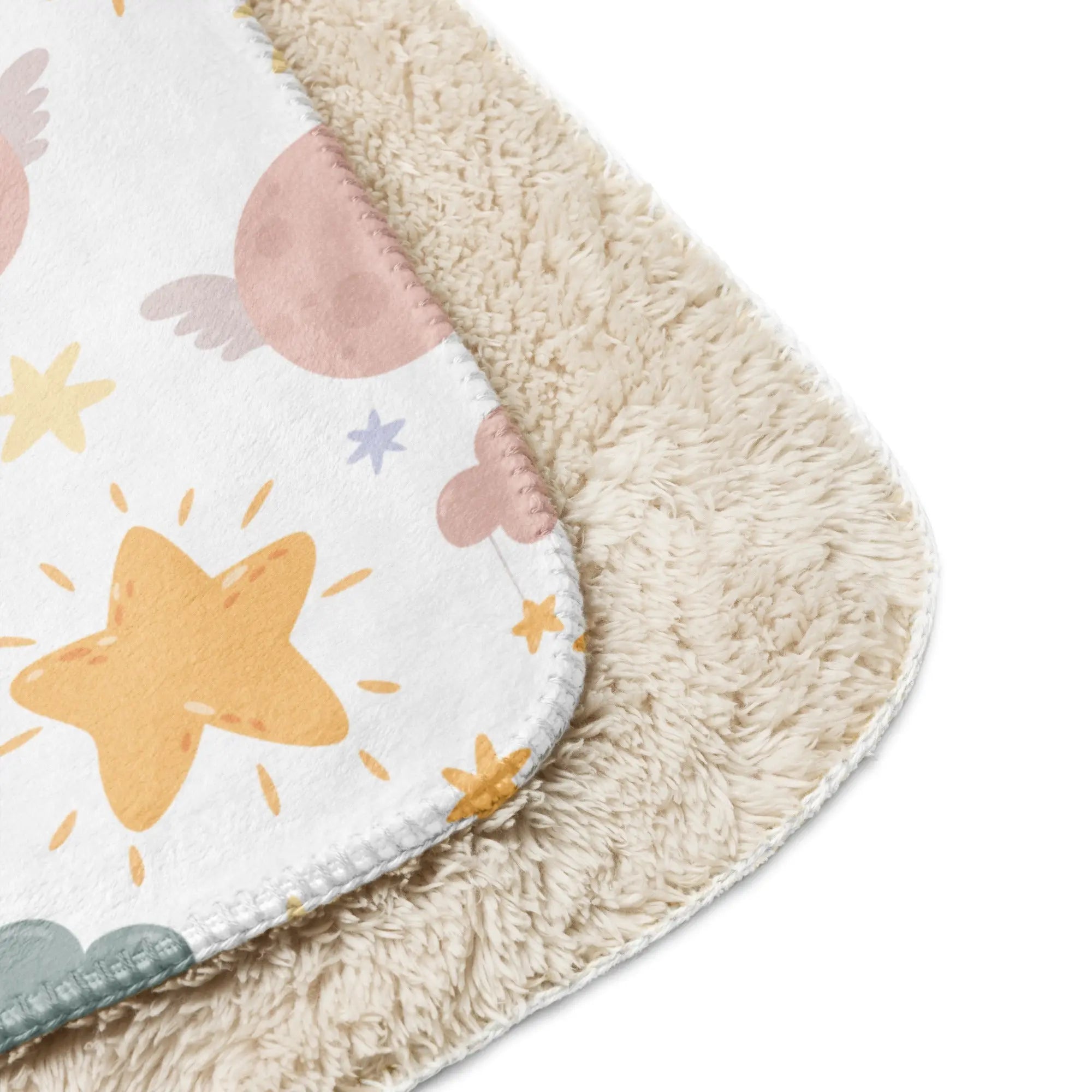 Moon and Stars Sherpa Baby Blanket — Perfect New Baby Gift. SHOP Now at The Wishful Fish Kids