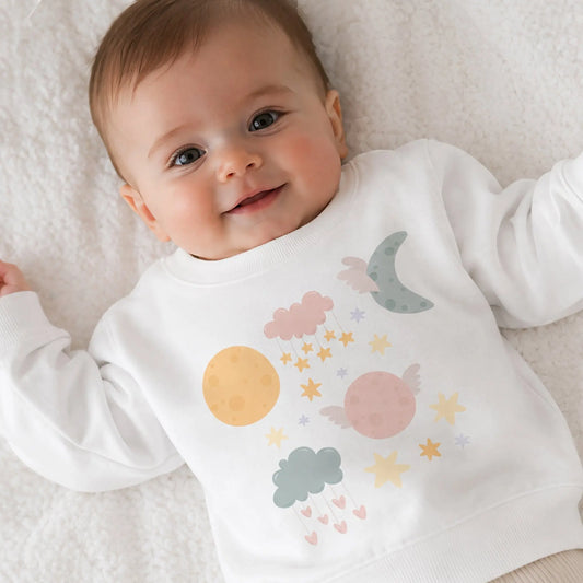 Moon and Stars Sweatshirt — For Your Little Stargazers The Wishful Fish Kids