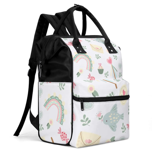 Our WELCOME BABY Backpack Diaper Bag, perfect for baby accessories for any new mom!  Must-have fun diaper bags. SHOP The Wishful Fish KIDS