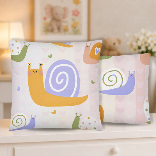 Nursery Throw Pillows Baby Snails — Colorful Cuteness in Every Snuggle The Wishful Fish Kids