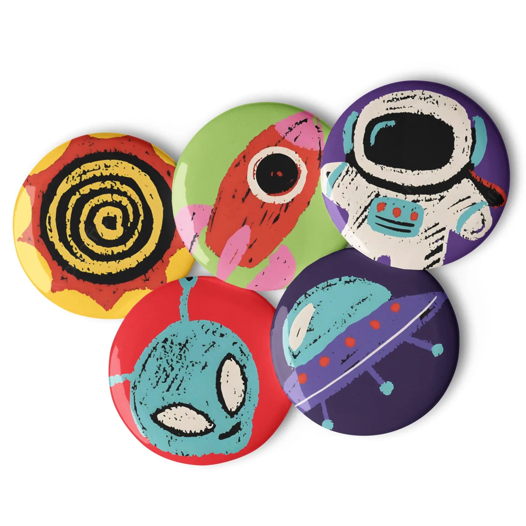 Pin Back Buttons with Galactic Flair.  SHOP Now at The Wishful Fish Kids
