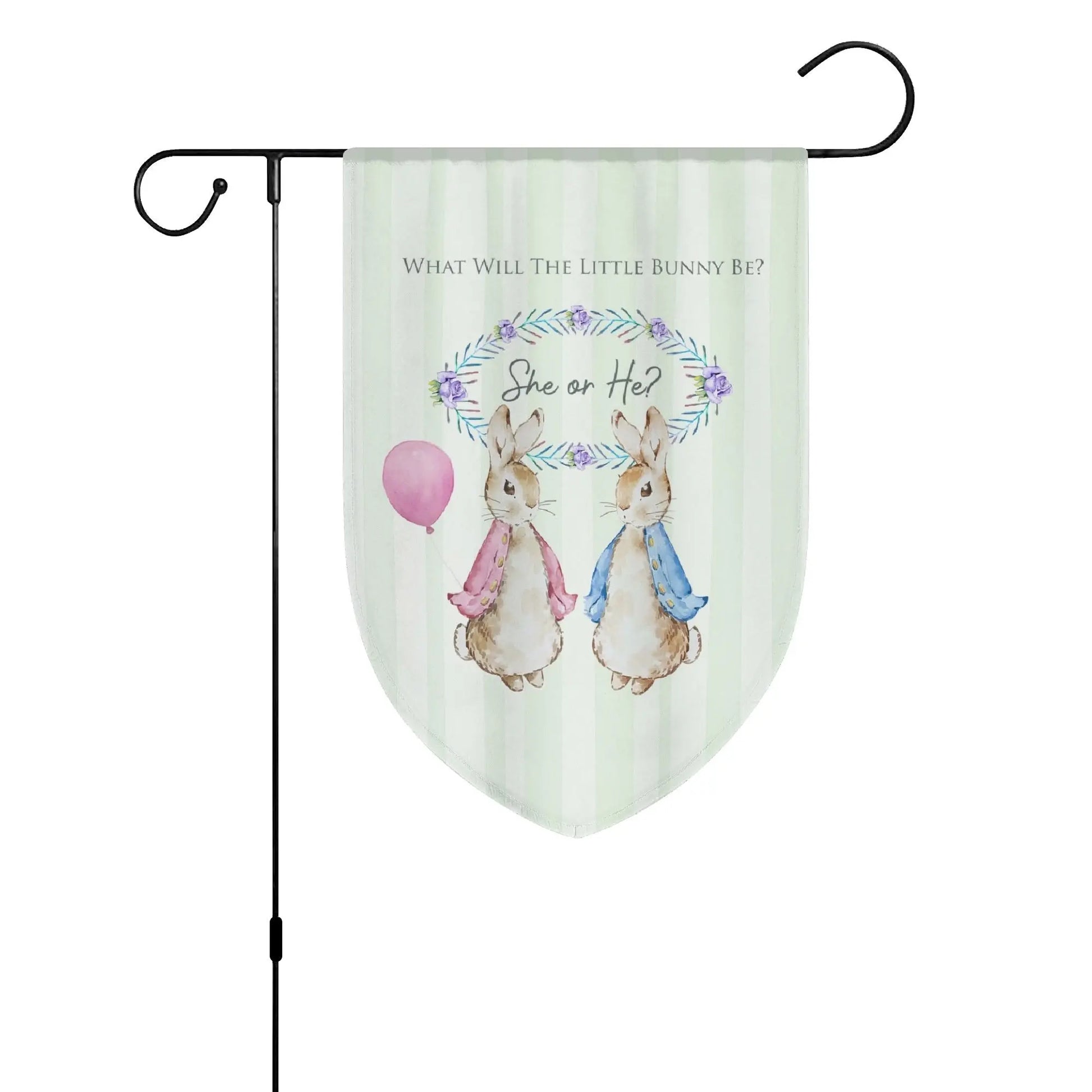 PETER RABBIT - Gender Reveal Garden Flag — Hop This Way for the Big Reveal! - [the_wishfulfish_kids]