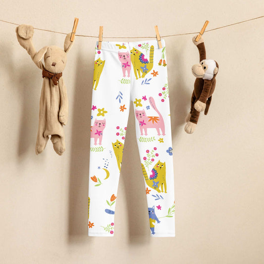 SHOP PLAYFUL KITTIES Leggings at The Wishful Fish KIDS. Featuring an adorable kitty design. Colorful Kids Wear. Gifts that are fun for everyday surprises.