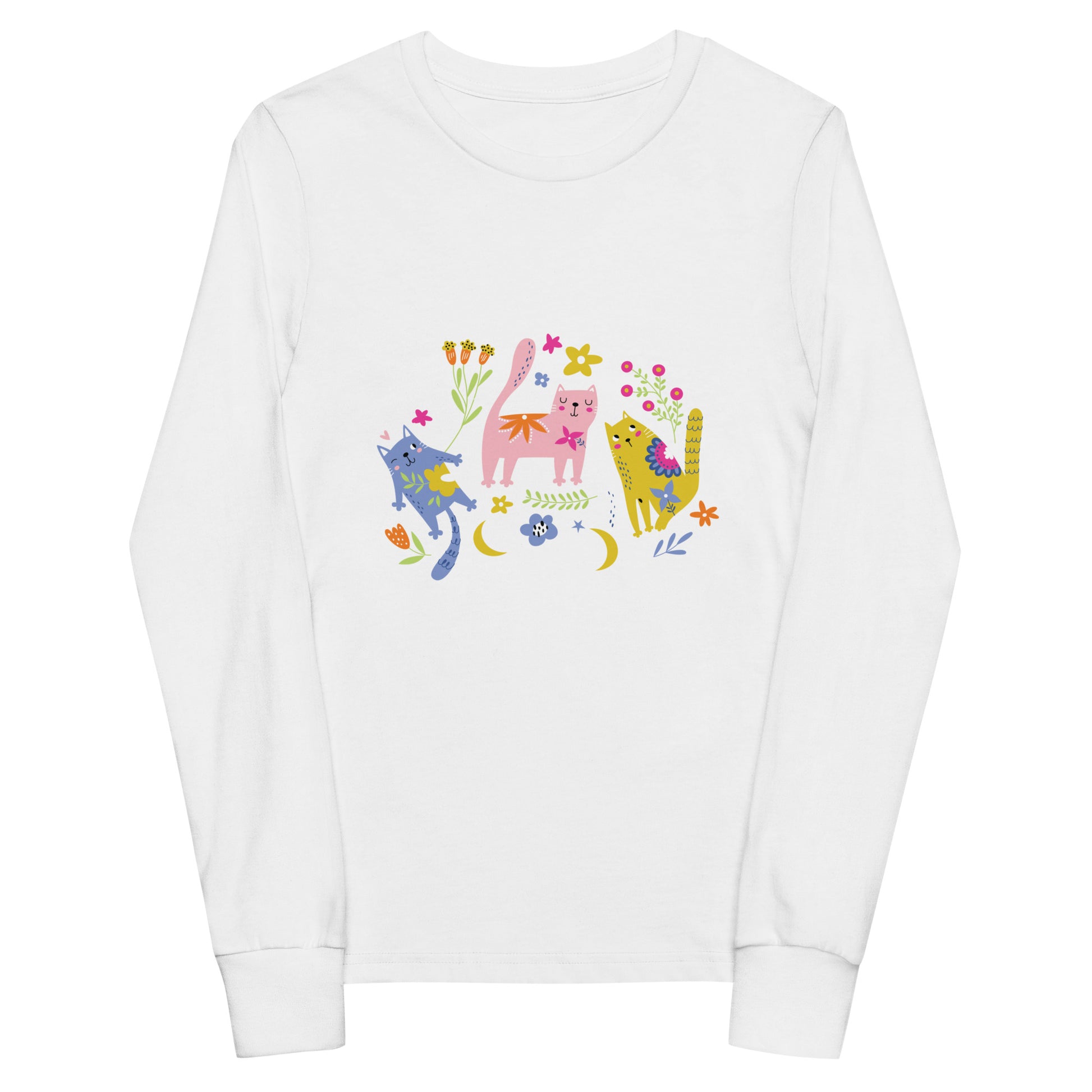 SHOP PLAYFUL KITTIES Long Sleeve Tee at The Wishful Fish KIDS. A fun gift with a cute kitty print – perfect for colorful kids wear. Perfect birthday gifts, too.