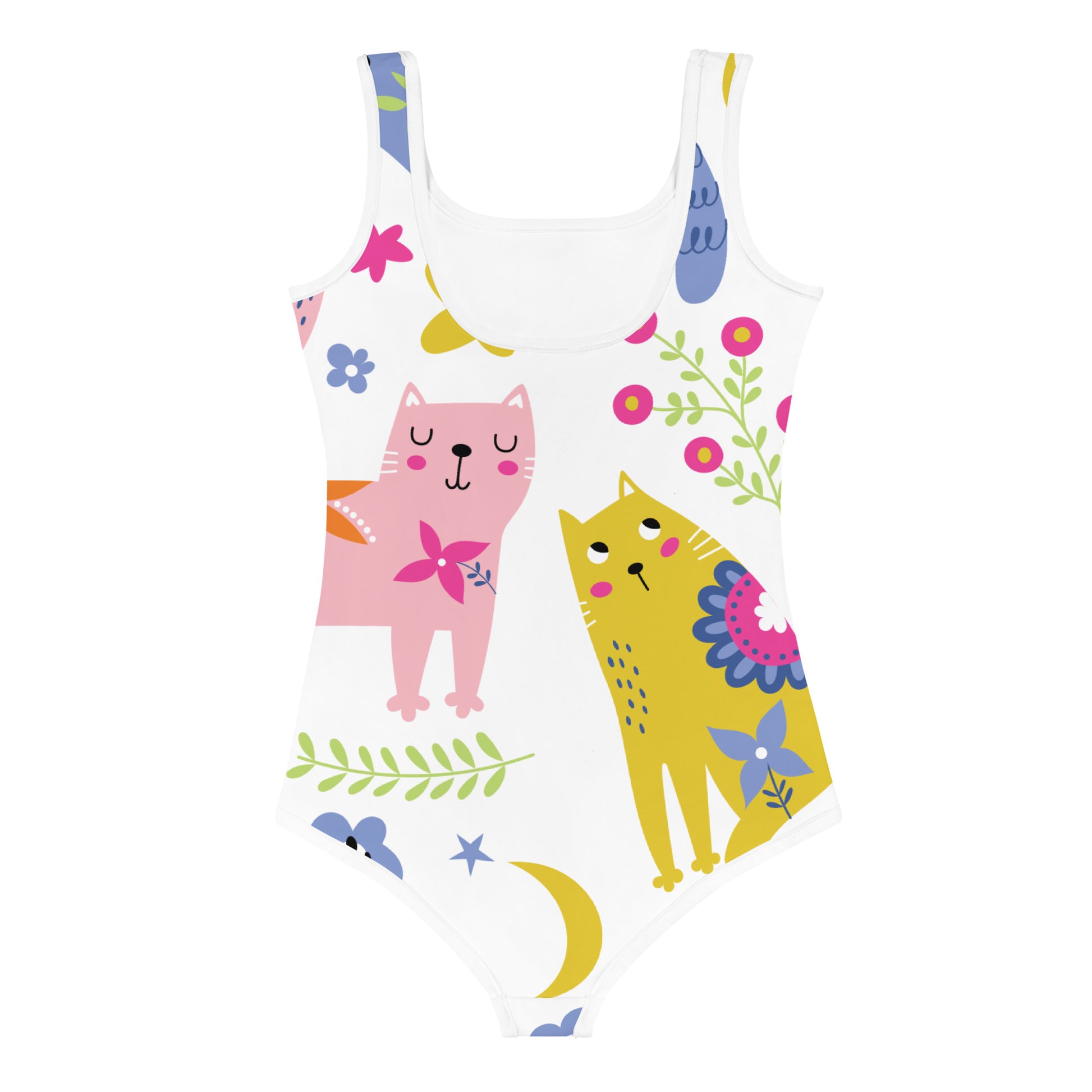SHOP PLAYFUL KITTIES Swimsuit at The Wishful Fish KIDS. Our colorful kids wear makes fun gifts for all ages featuring a cute kitty print. Perfect presents.