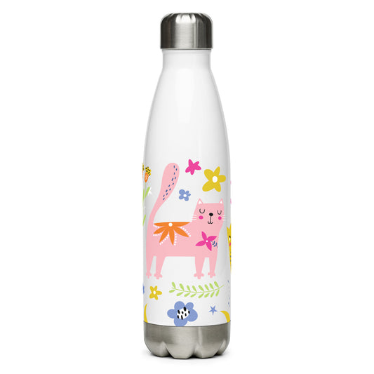 SHOP PLAYFUL KITTIES Water Bottle at The Wishful Fish KIDS. Stay hydrated in style. This stainless steel water bottle features a cute kitty design—perfect for fun gift ideas on the go.