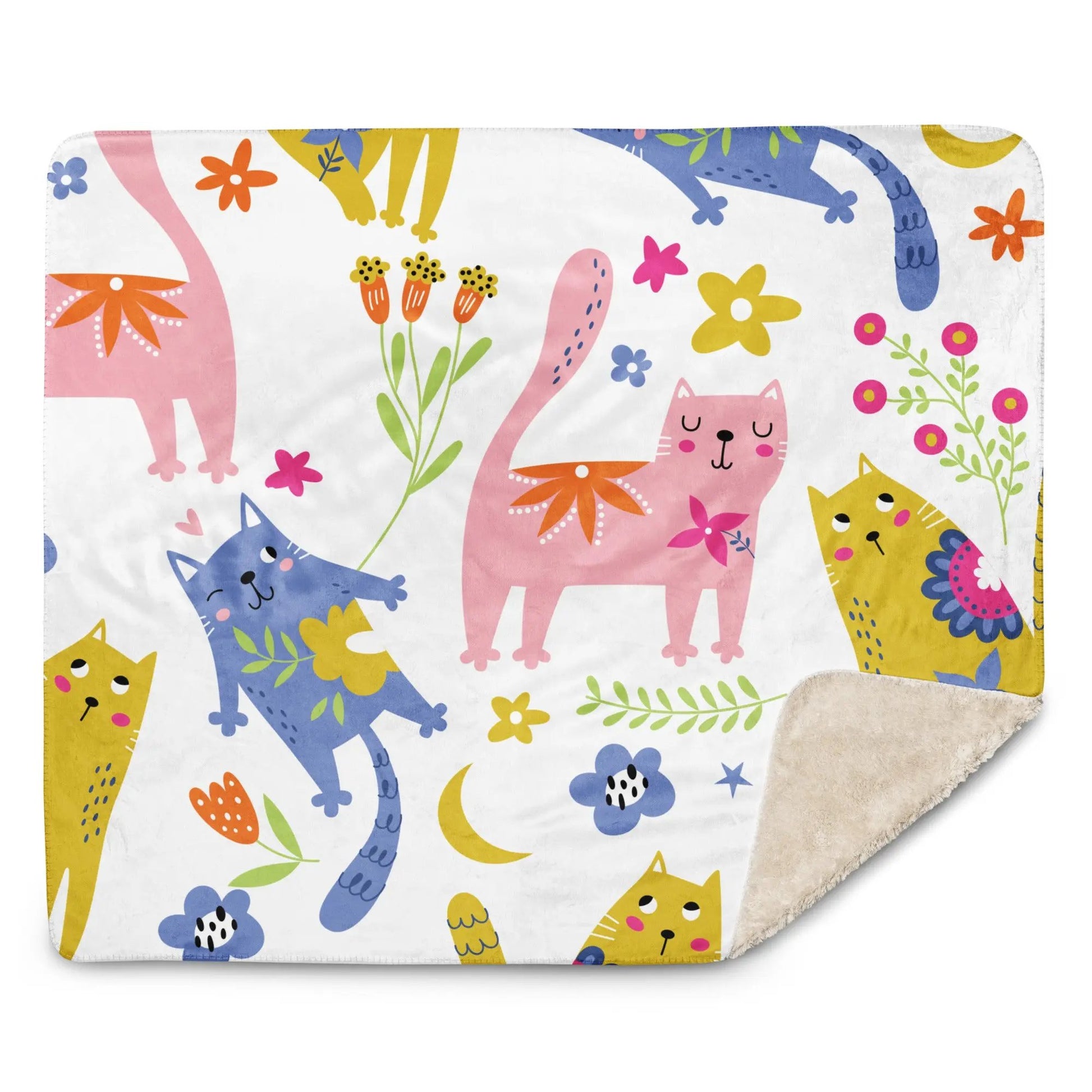 Playful Kitties Sherpa Blanket for Baby — Ultra-Soft, Cozy Gift for New Moms! SHOP Now at The Wishful Fish KIDS