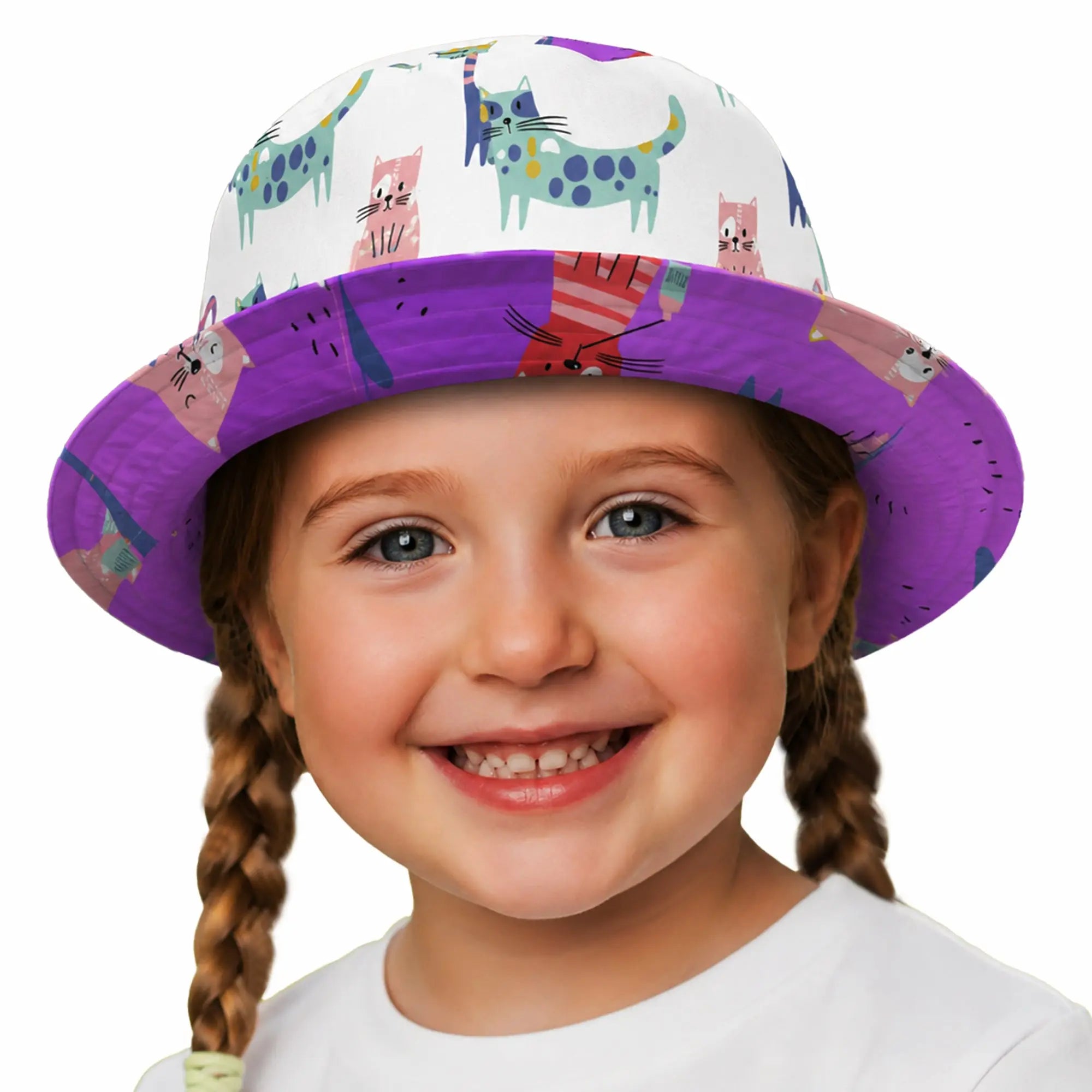 Fun Reversible Headwear with KITTY Style. SHOP Now at The Wishful Fish Kids
