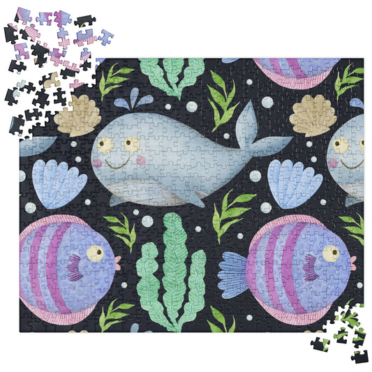 SHOP The SEA CREATURES Jigsaw Puzzle at The Wishful Fish KIDS. Perfect for puzzle parties, chill family nights, or as a birthday party gift that stands out. 