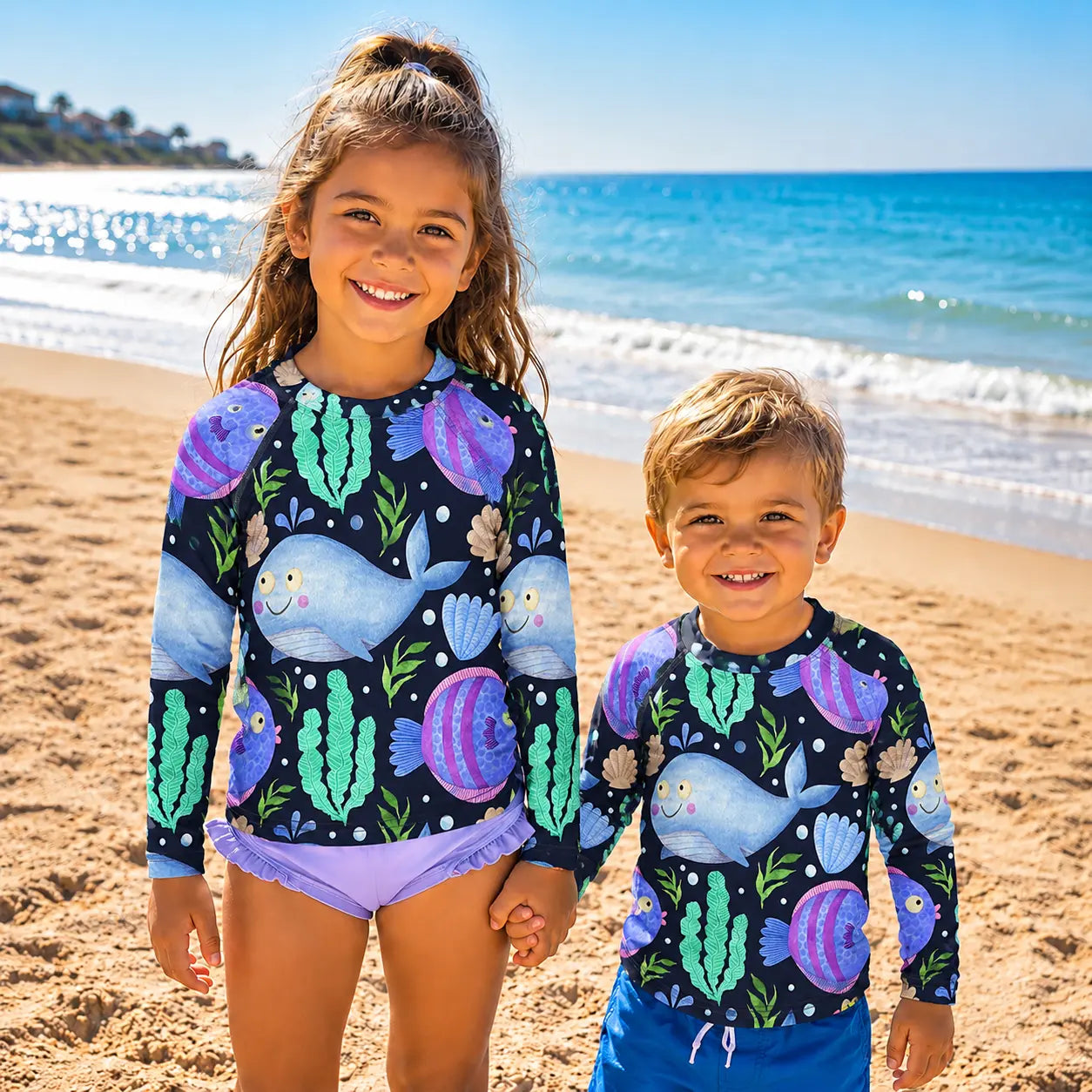 Sea Creatures Swim Shirt — A Fun Design that is Making a Big Splash! The Wishful Fish Kids