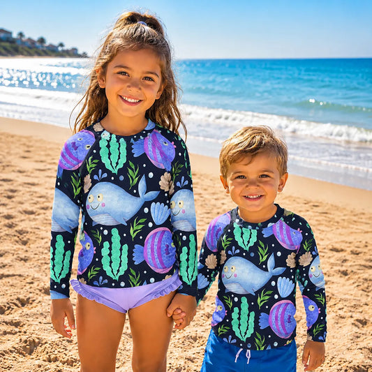 Sea Creatures Swim Shirt — A Fun Design that is Making a Big Splash! The Wishful Fish Kids