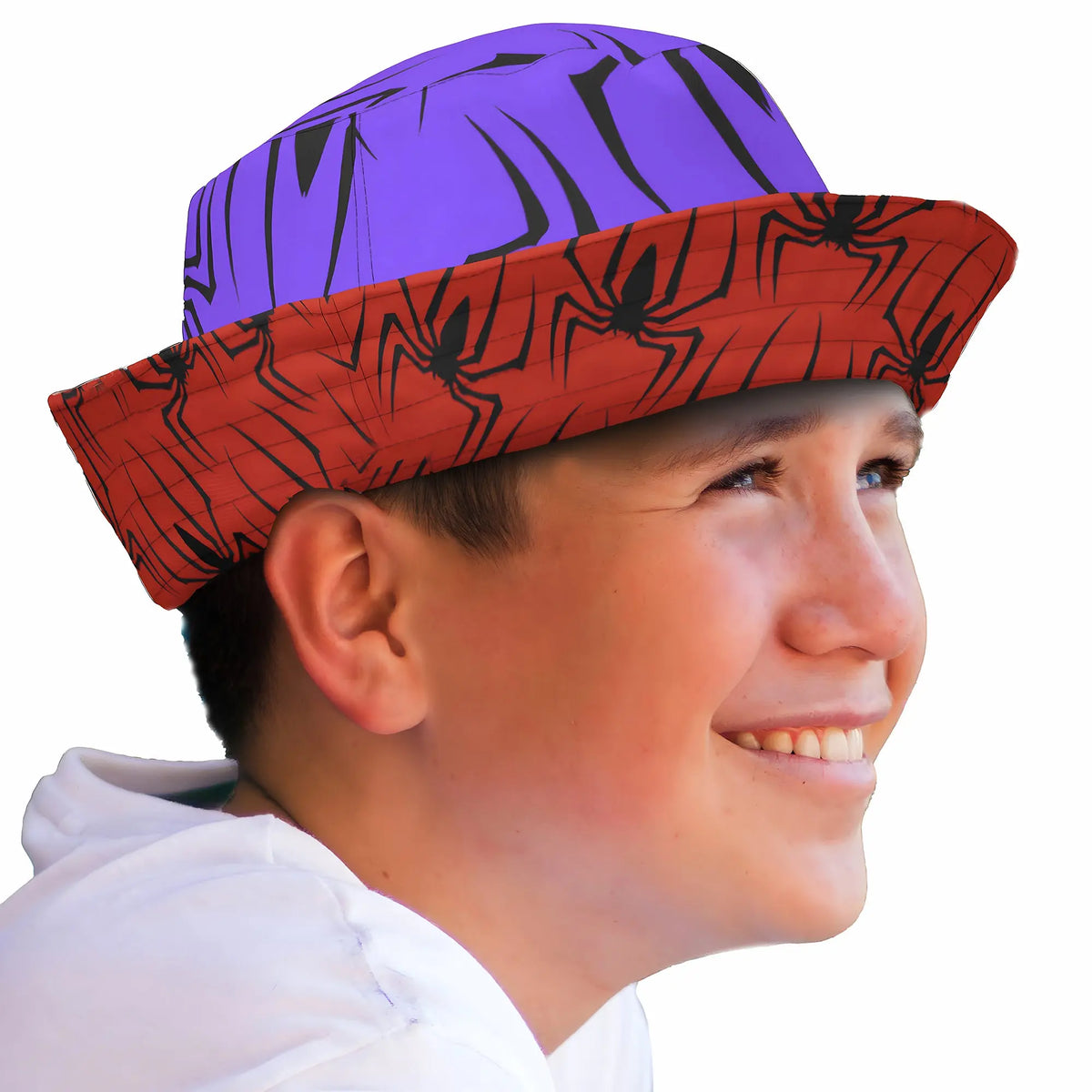 Double the Fun with a Spider Reversible Bucket Hat. SHOP Now at The Wishful Fish Kids