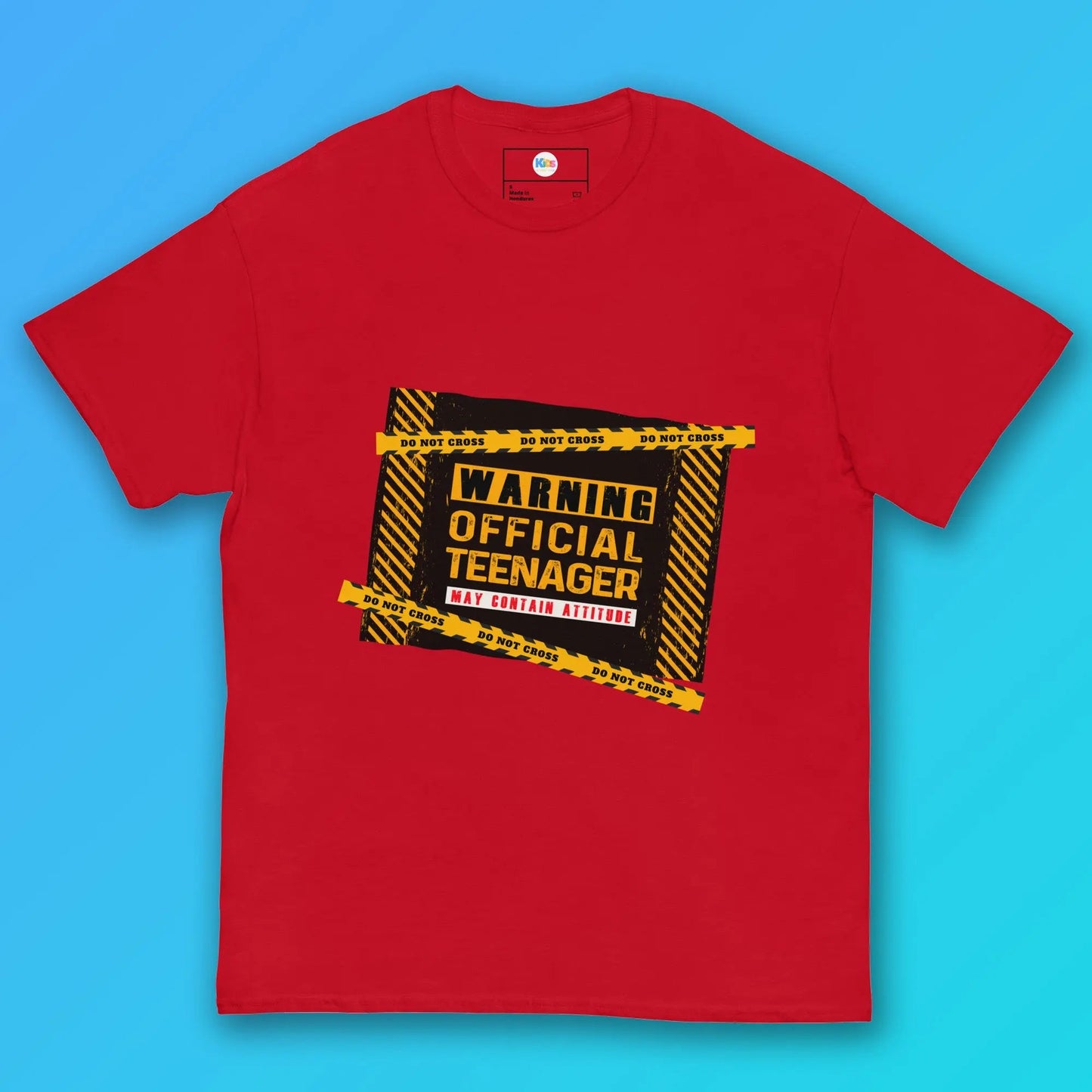 Teen Attitude T-Shirt featuring bold warning graphics and playful sass, perfect for cool teens.