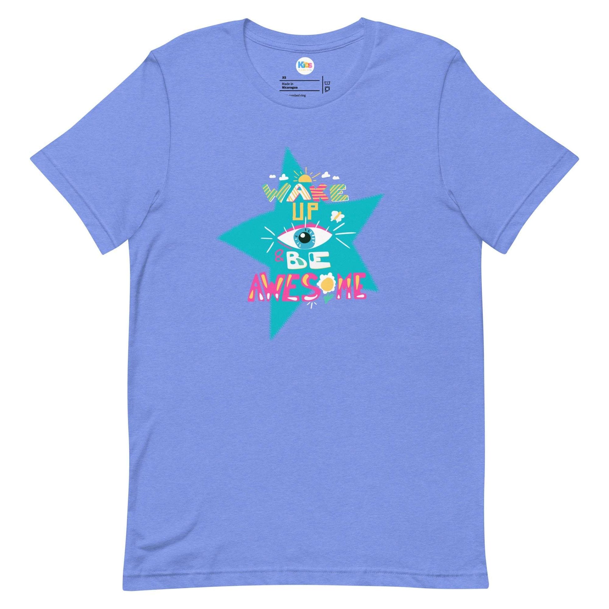 WAKE UP & BE AWESOME Unisex Tee - Premium Tee from The Wishful Fish Kids - Just $20.78! Shop now at The Wishful Fish Kids