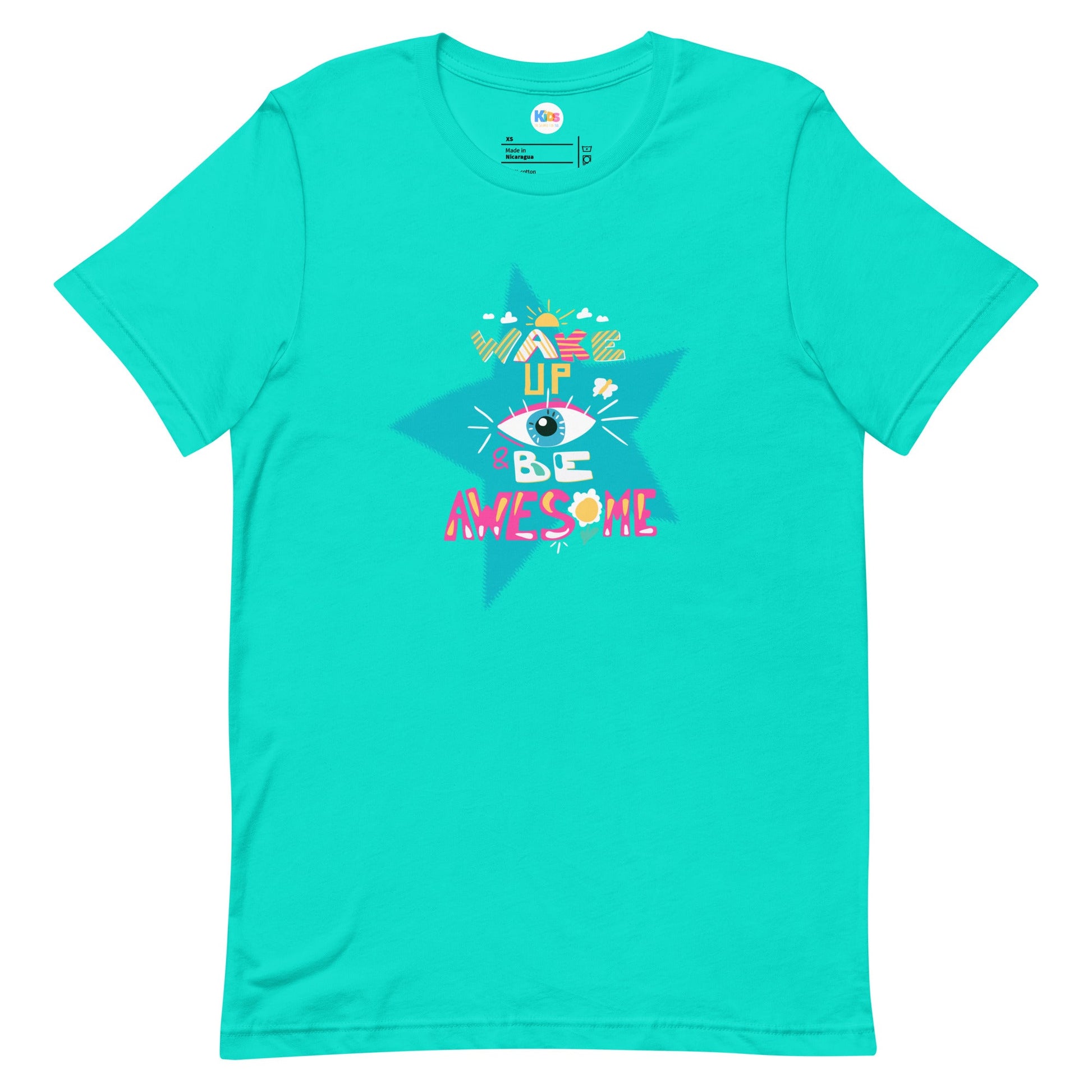 WAKE UP & BE AWESOME Unisex Tee - Premium Tee from The Wishful Fish Kids - Just $20.78! Shop now at The Wishful Fish Kids