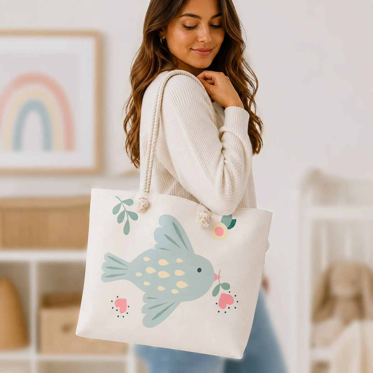Welcome Baby Tote Bag for Moms — A Sweet Everyday Carryall The Wishful Fish KIDS