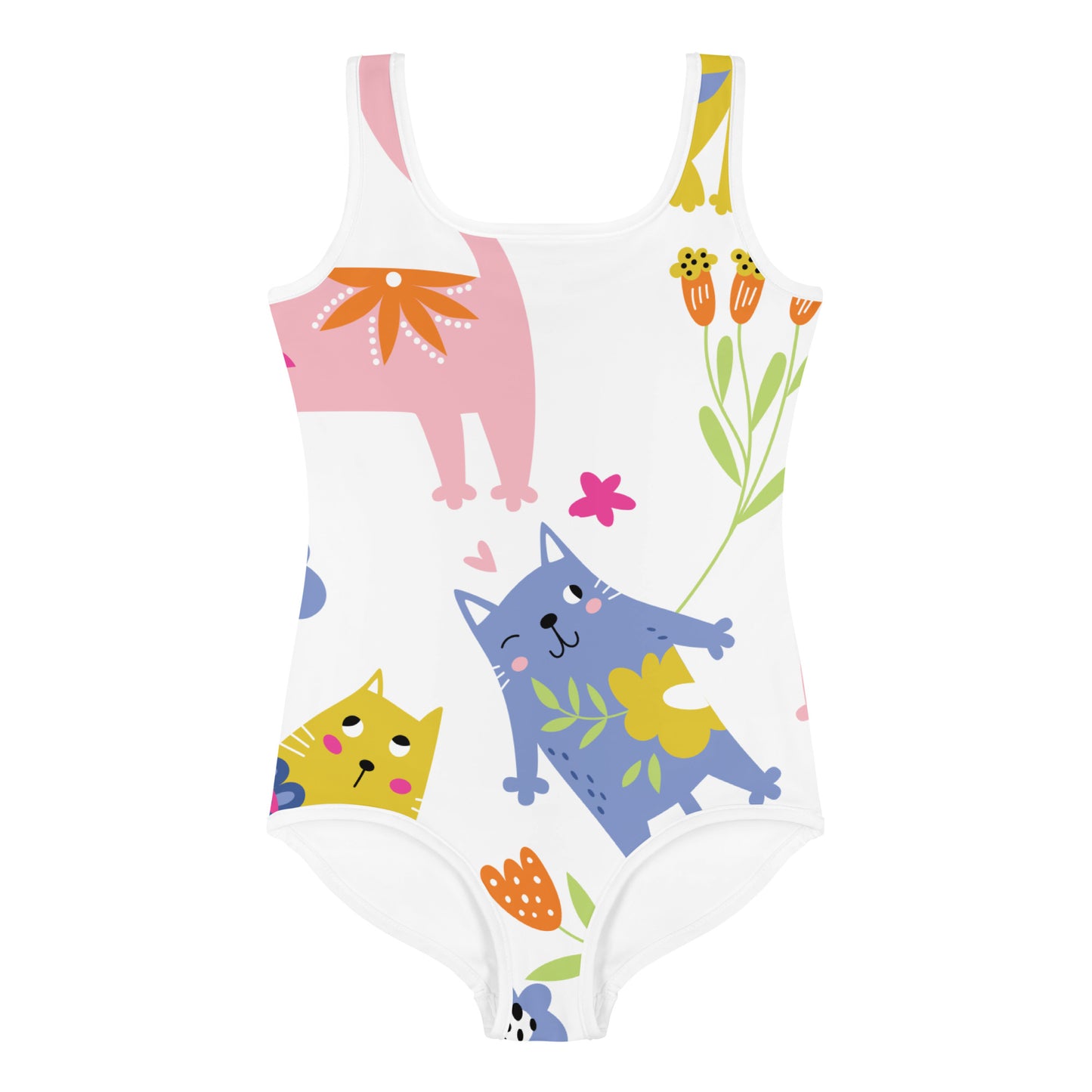 PLAYFUL KITTIES Girls Swimsuit - Premium Swimsuit from The Wishful Fish Kids - Just $32! Shop now at The Wishful Fish Kids