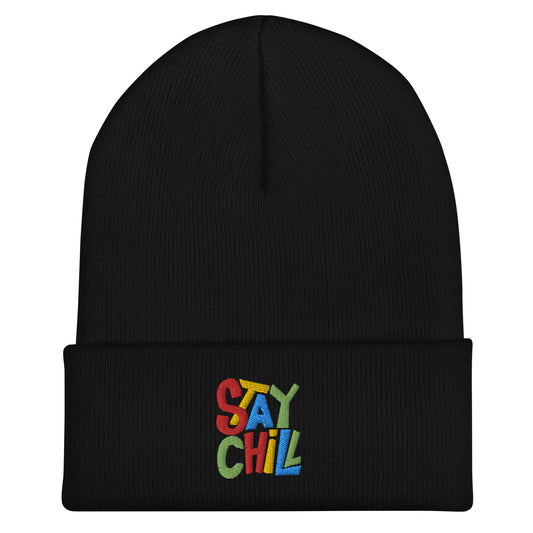 STAY CHILL Cuffed Beanie - Premium Beanie from The Wishful Fish Kids - Just $23! Shop now at The Wishful Fish Kids