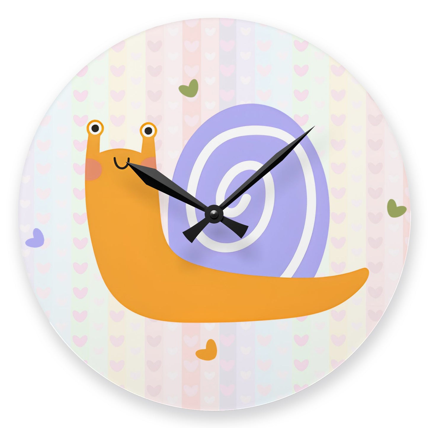 Kids Wall Clock Snail Design —Whimsical Playful Nursery Decor
