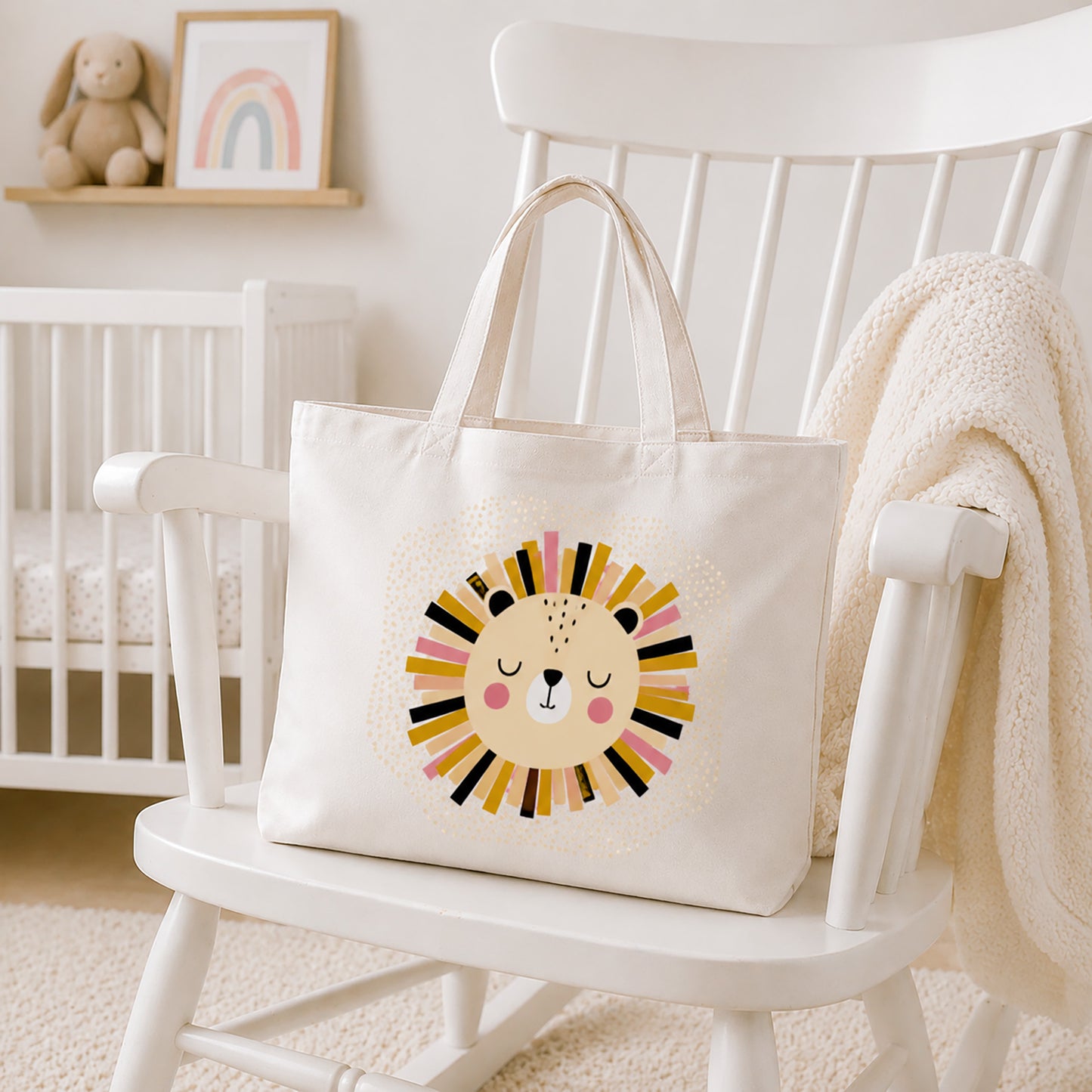 Lion Mommy Bag Tote — Sweet, Soft & Roar-Ready