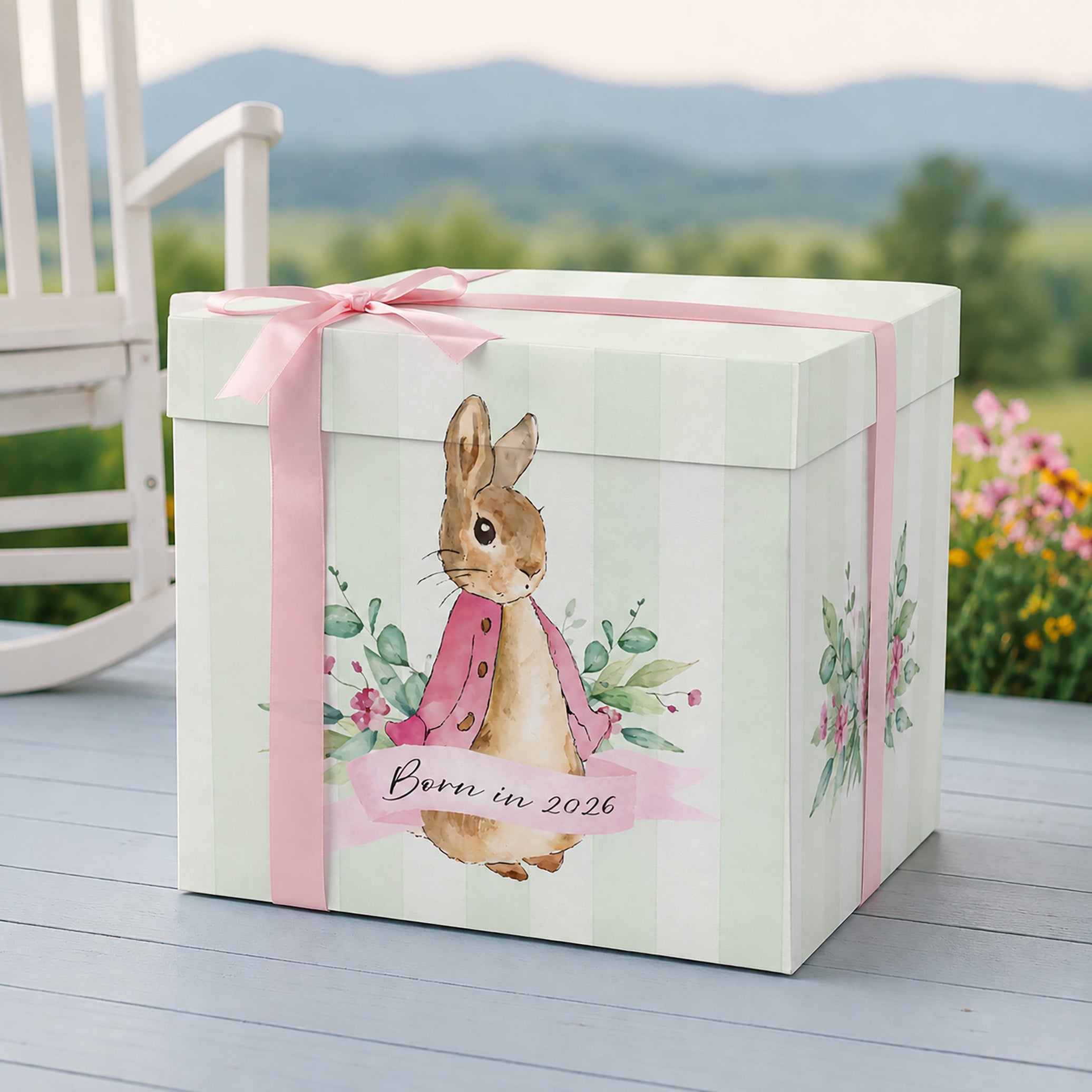 Peter Rabbit Throw Pillow Pink and Green — A Charming Nursery Accent for Every Little Bunny