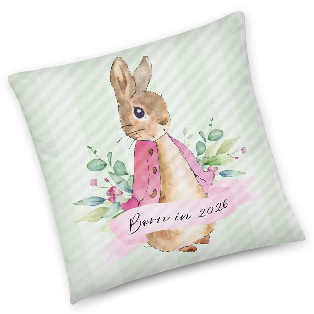 Peter Rabbit Throw Pillow Pink and Green — A Charming Nursery Accent for Every Little Bunny