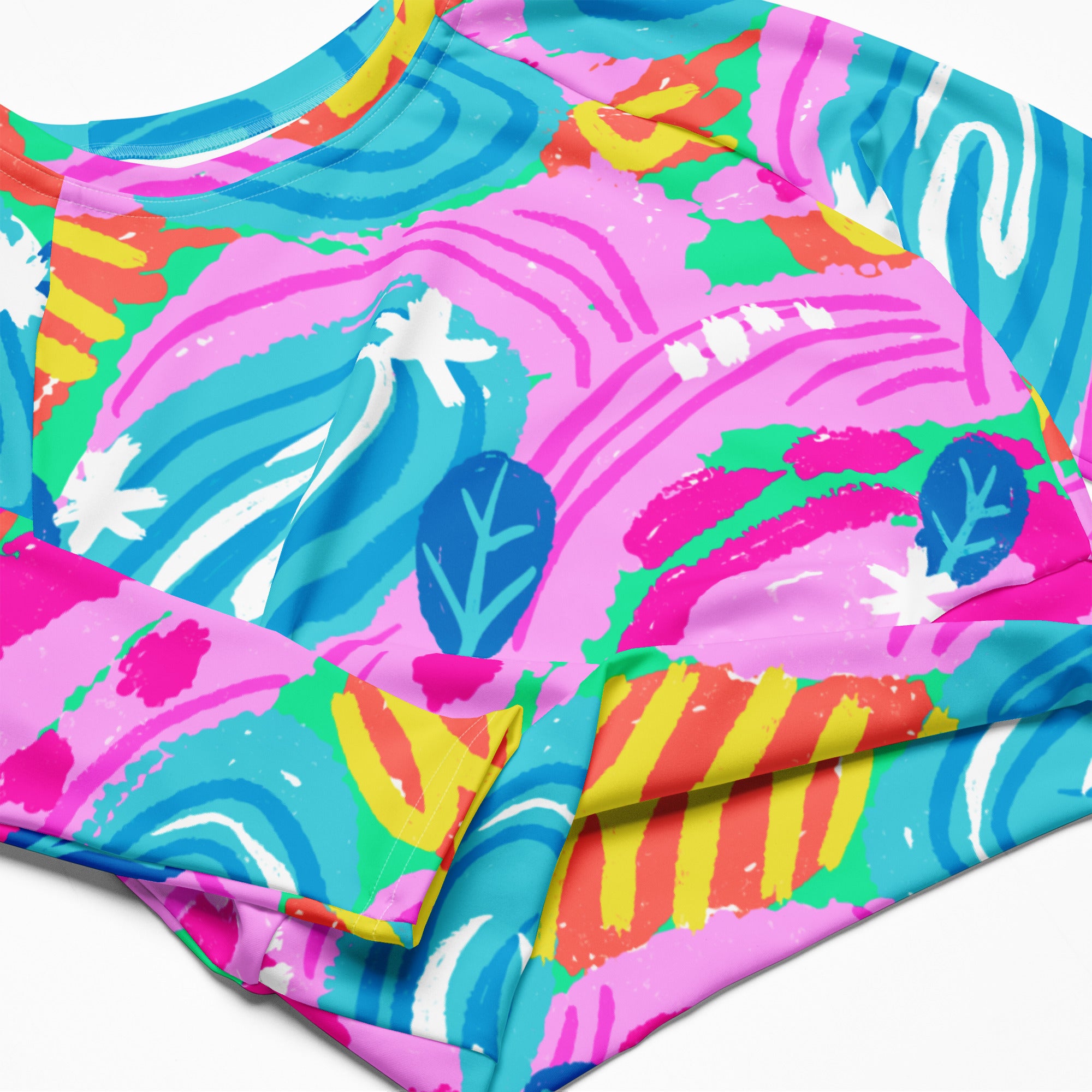 KALEIDO-KLUB-Long-Sleeve-Crop. SHOP Now at The Wishful Fish Kids