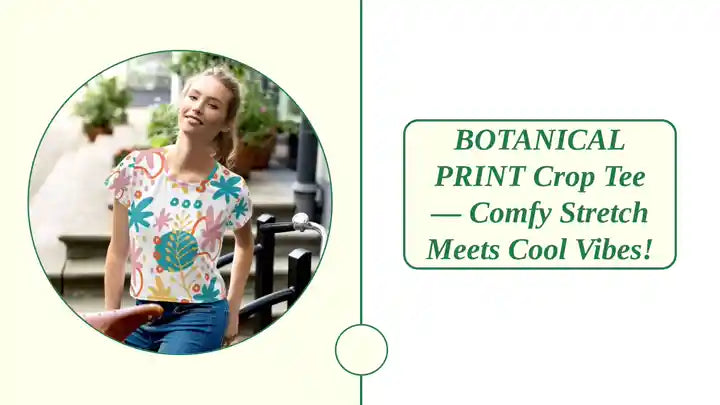 BOTANICAL PRINT Crop Tee &mdash; Comfy Stretch Meets Cool Vibes! by@Outfy