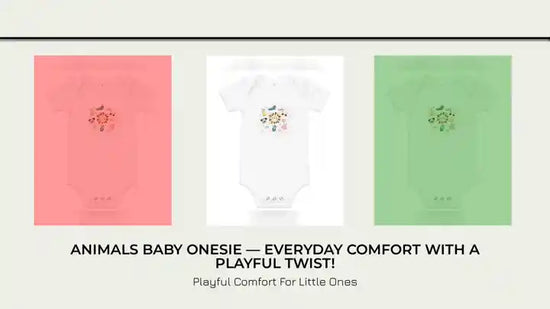 ANIMALS Baby Onesie. Everyday Comfort with a Playful Twist! SHOP Now at The Wishful Fish KIDS