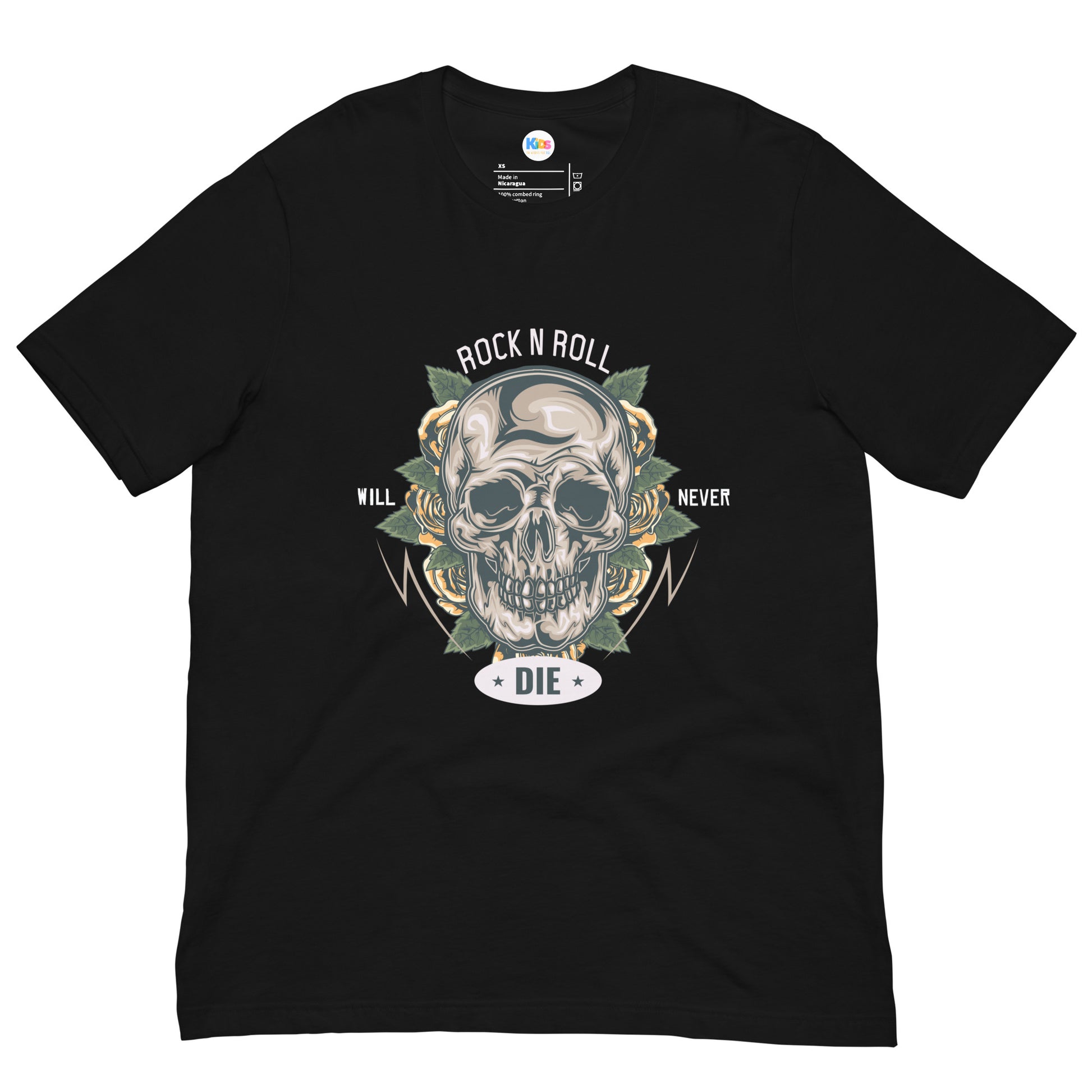 ROCK & ROLL Will NEVER DIE Unisex Tee - Premium Tee from The Wishful Fish Kids - Just $23! Shop now at The Wishful Fish Kids