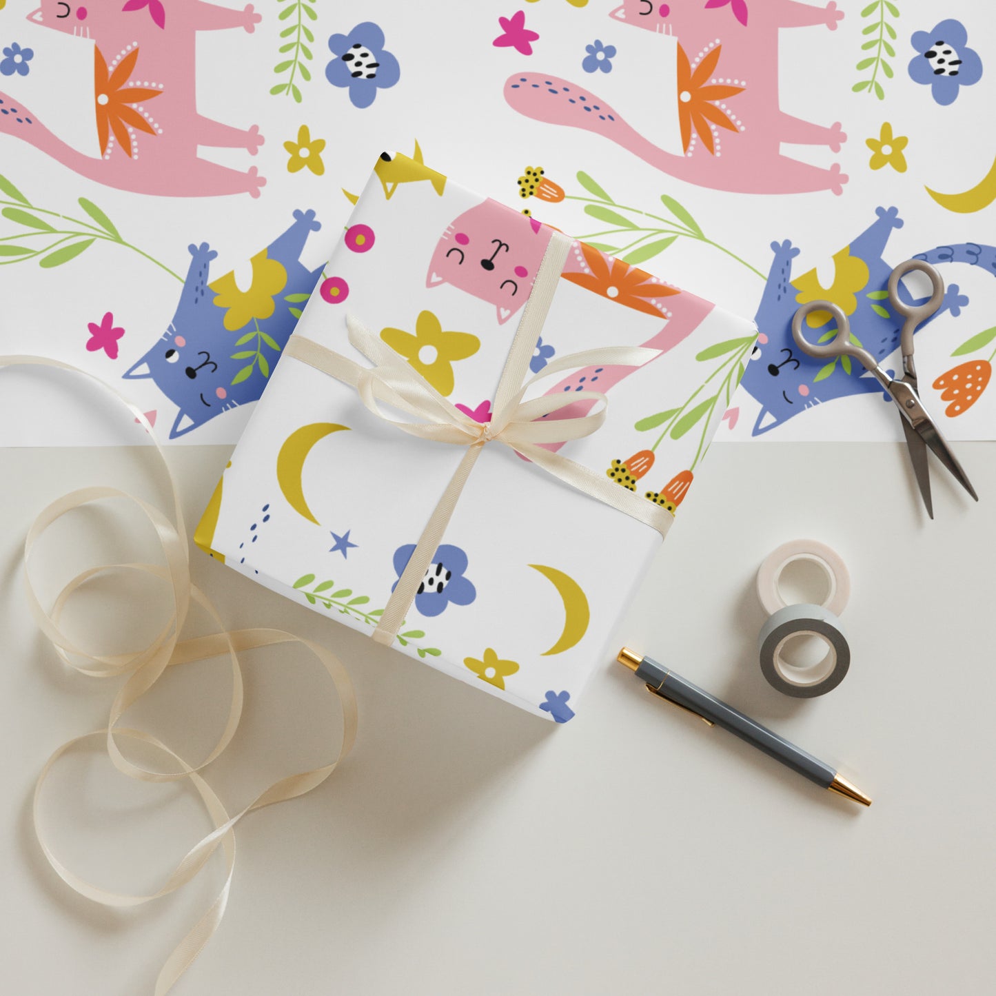 PLAYFUL KITTIES Wrapping Paper - Premium Wrapping Paper from The Wishful Fish Kids - Just $13! Shop now at The Wishful Fish Kids