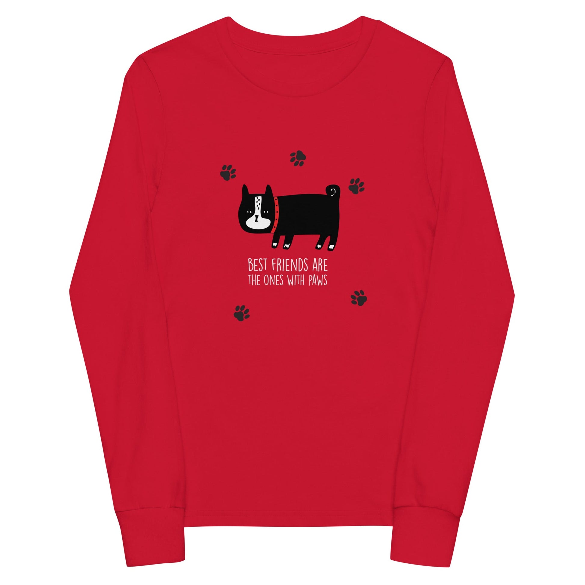 BEST FRIENDS ARE THE ONES WITH PAWS Youth Long Sleeve Tee-Sizes S-L - Premium Long Sleeve T-Shirt from The Wishful Fish Kids - Just $29.00! Shop now at The Wishful Fish Kids