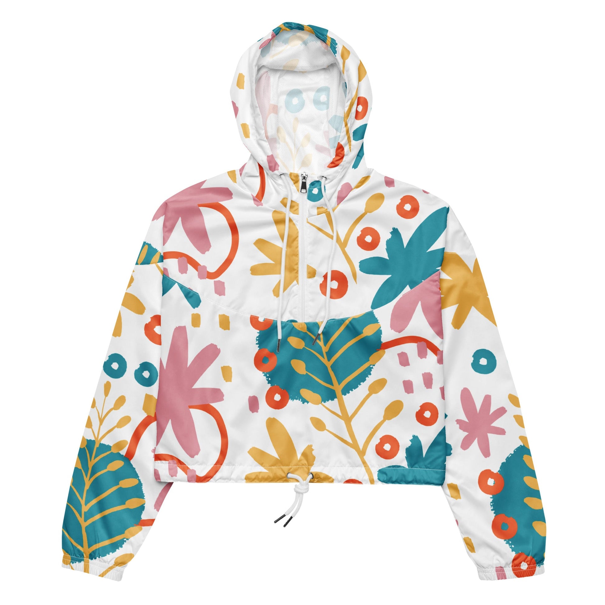 BOTANICAL PATTERN Cropped Windbreaker - Sizes S-2XL - Premium Cropped Windbreaker from The Wishful Fish Kids - Just $56.00! Shop now at The Wishful Fish Kids